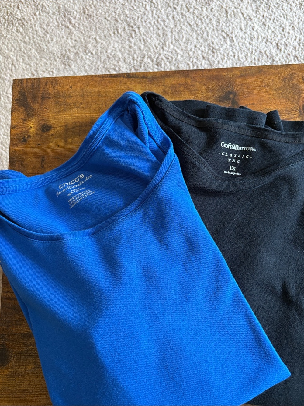 Women’s  Crew Neck T-Shirt Set - Royal Blue & Black